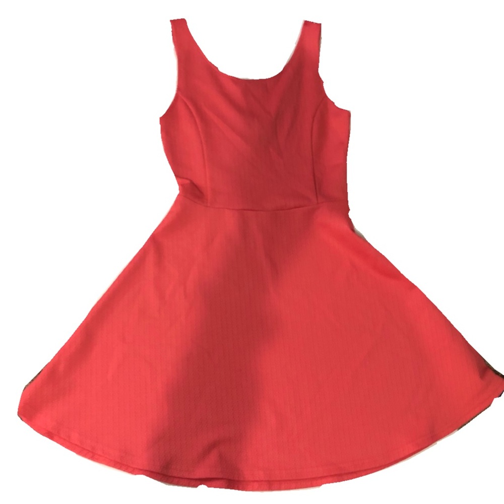coral skater dress